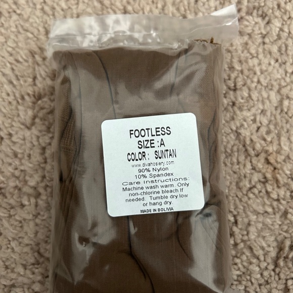Diva Hosiery Footless Pantyhose Size A in the shade Suntan - Picture 4 of 4